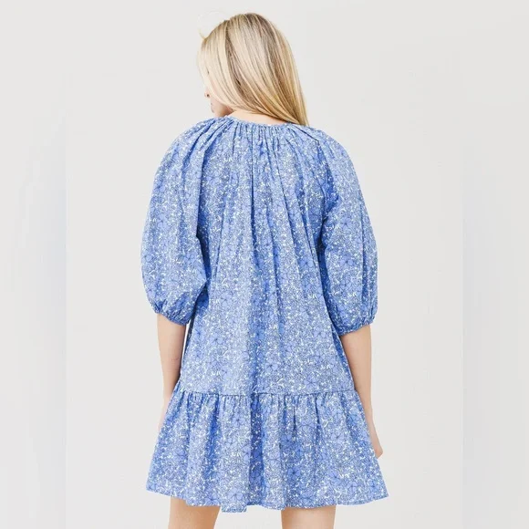 Dèluc Angela Blue Floral Mini Dress - Picture 2 of 4